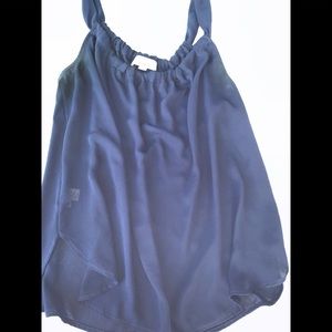 Navy silk dress tank. Layer or wear solo